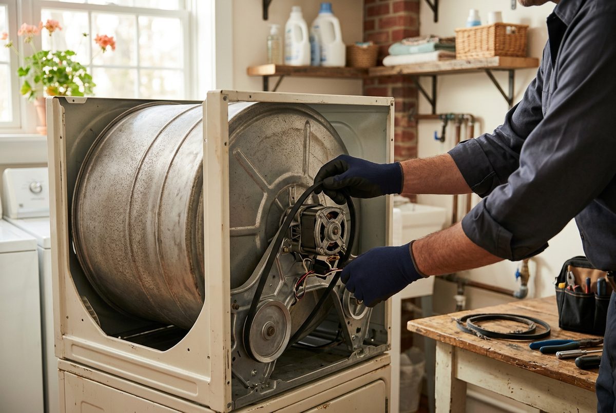 Dryer Repair technician at work