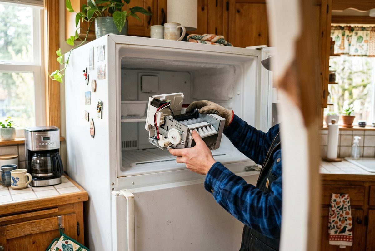 Ice Maker Repair technician at work