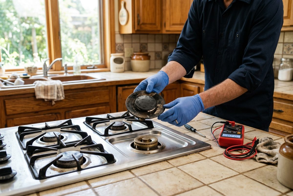 Stove & Range Repair technician at work